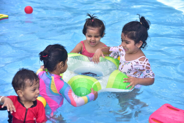 Preprimary Student enjoying pool